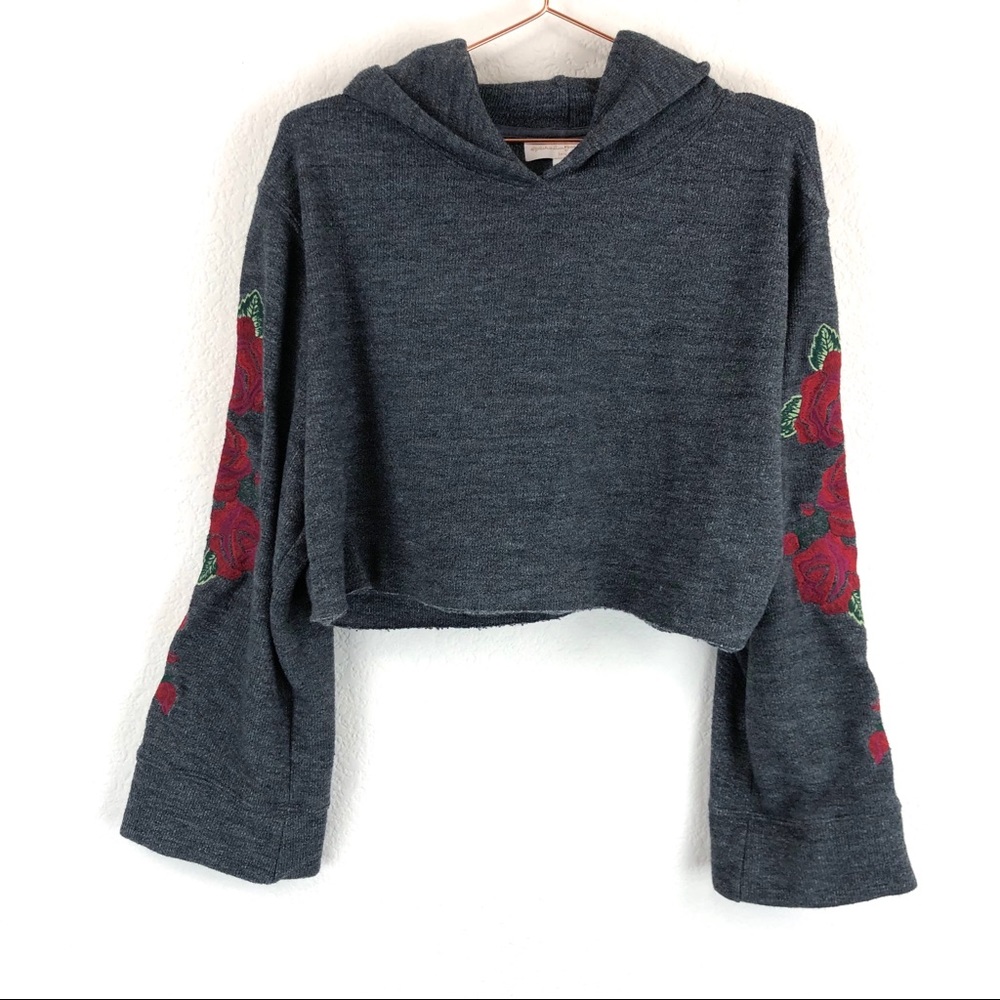 Spiritual Gangster Embroidered Rose Night Hoodie - Picture 2 of 7